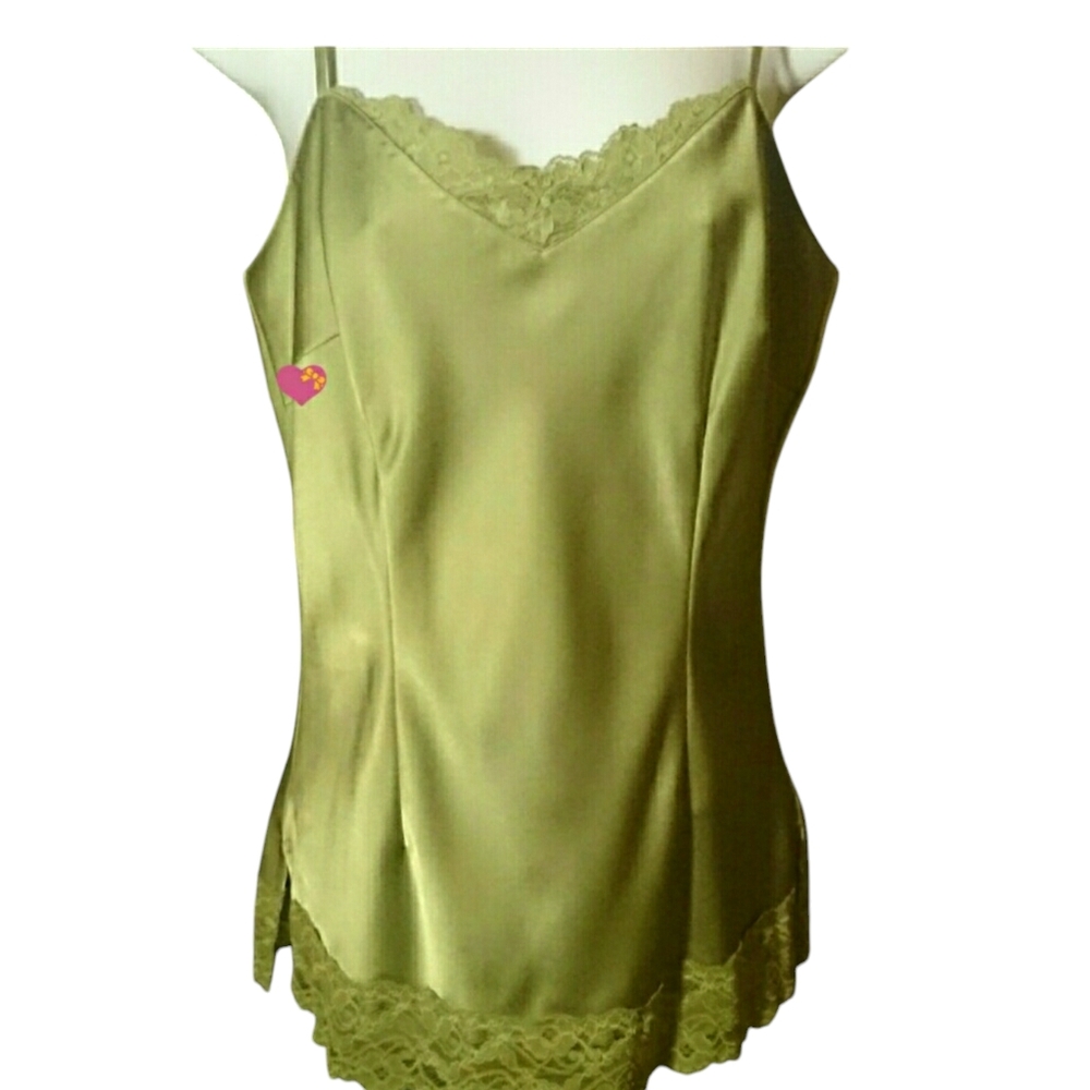 OLIVE LACE TRIM CAMI